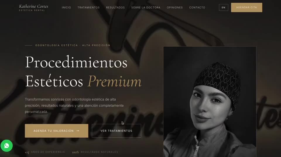 Dra. Katherine Cortes — dental aesthetics website